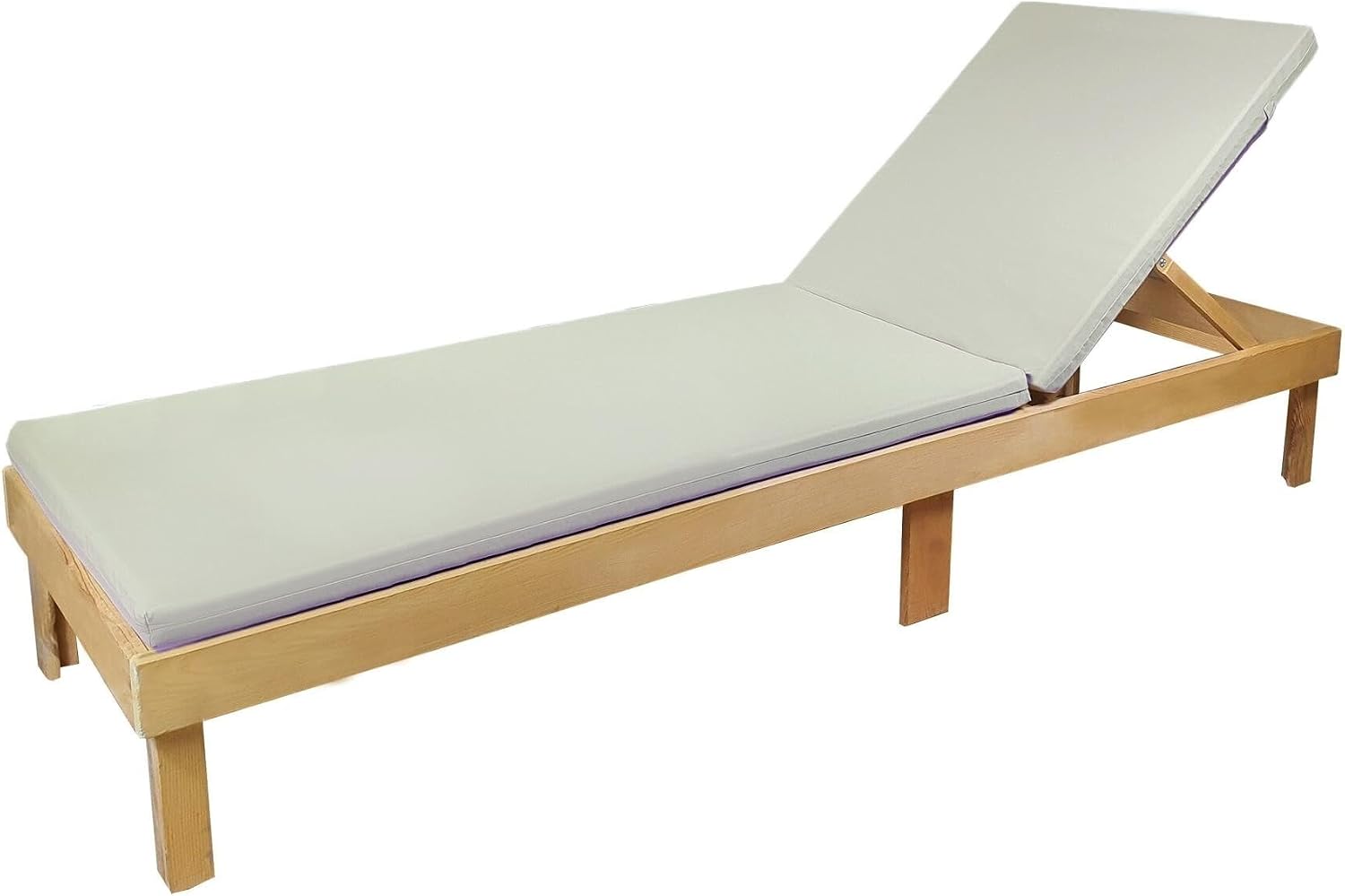 Bysay Portable Folding Sun Lounger Cushion Camping Cushion Water Repellent Fabric Zipper 5 Cm (cream)
