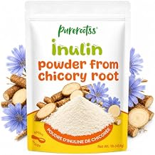 Inulin Powder Fiber Supplement (1lb) - Chicory Root Prebiotic Fiber Blend, Inulin Powder for Yogurt Drinks Recipes, Gut Digestion Support, Non GMO Kosher, Unflavored Bulk Supplement