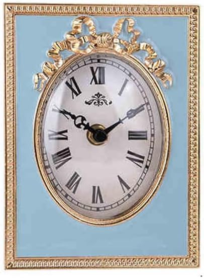 Bow Ornament Gold Desk Shelf Clock Battery Operated, Sturdy Zinc Alloy Retro Table Clock Decorative for Living Room, Mantel, Bedroom (Rectangle)