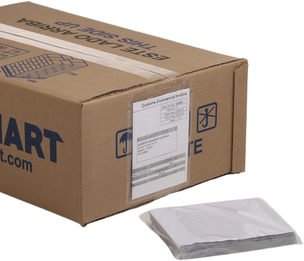 100 Units, 4.5"x5.5" Clear Packing List Shipping Pouches Heavy Duty Self-Sealing Adhesive Envelopes, Waterproof & Tear-Proof Ideal for Labels, Invoices & Documents