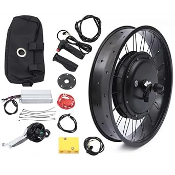 20" 48v 1000w Electric Bike Conversion Kit, Fat Tire Front Wheel E-Bike Kit 500RPM Brushless Gearless Hub Motor Kit for Snow Bikes, Electric BikesWithout Tyres