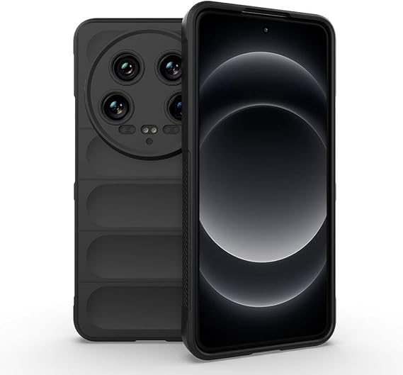 Coverzone Xiaomi Mi 14 Ultra İle Uyumlu Kılıf TPU Oyuklu Arka Yüzey Z-Etnik Esnek Silikon Kapak Mi 13 Ultra için O-tto Prime Silikon Kılıf Siyah
