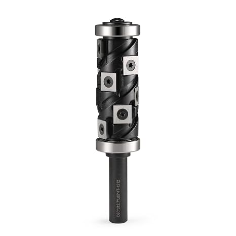 Carbide Insert Flush Trim Router Bit 1/2" Shank, Heavy Duty Template Router Bits Top and Bottom Double Bearings Flush Trim Bit Flush Cut Router Bit for Woodwork Trimming