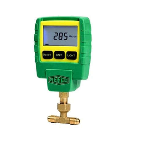 Electronic Digital Vacuum Gauge (Range: 0 to 18000 microns) for HVAC, Biotech, Food, Freeze Drying, Vacuum Furnaces, Refrigerants Model: Refco REF-VAC