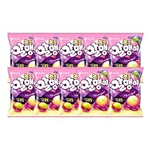 Korean Snacks Grape-Flavored Jelly Gummy Candies - Bursting with Real Grape Texture, Soft and Juicy - 2.36oz (67g), Pack of 10