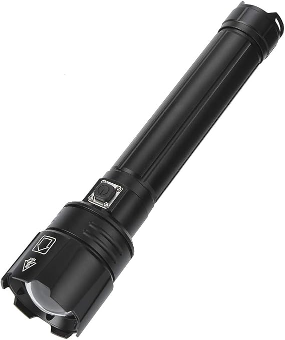 Super Bright LED Flashlight high lumens - IPX4 Waterproof Zoom Torch with USB Charging for Outdoor Camping