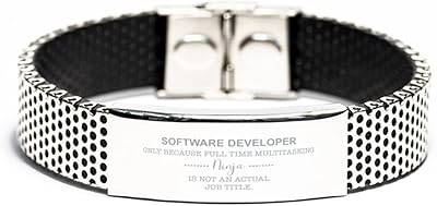 Software Developer Gifts for Software Developer Stainless Steel Bracelet for Software Developer Gifts for Men him Birthday Gifts for Software Developer Coworker Gifts