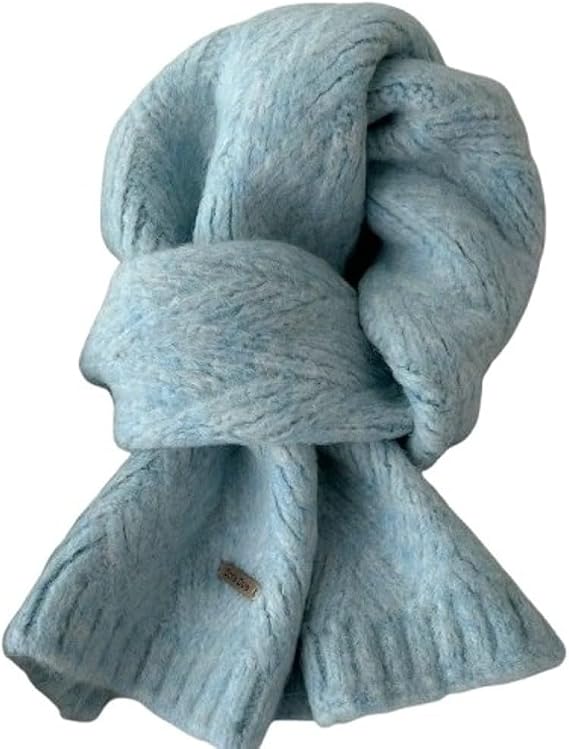 Alpaca Wool Solid Color Knitted Scarf for Women Warm Shoulder Wrap Versatile Layering Accessory for Fall, Winter