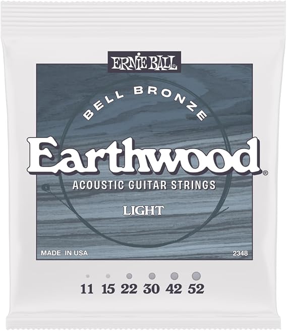 Ernie Ball Light Earthwood Bell Bronze Acoustic Guitar Strings 11-52