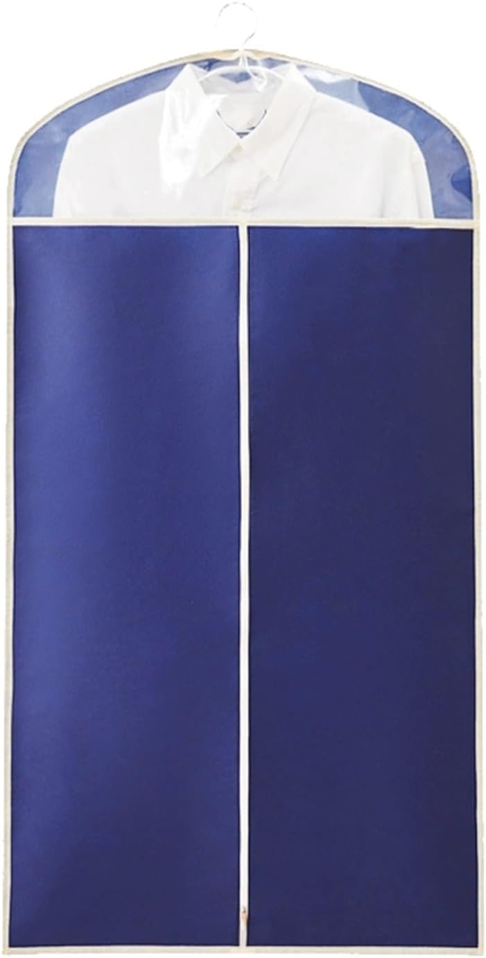 Hanging Garment Bag, Garment Bag for Dress Non-Woven Fabrics with Transparent PVC Window Suitable for Clothes, Coats, Suits, DressesBlue,60x90cm24x35in