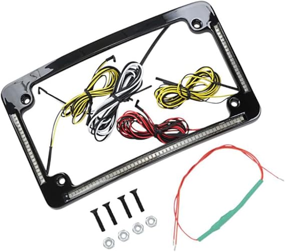 Custom Dynamics TF05-B License Plate Frame (Black Quad Radius All-In-One with Integrated Plate Light, Turn-Signals, and Brake Light)