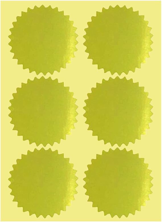 Remarkable Gold Certificate Embossing Seal Label - 1.5" Inch Gold Foil Sticker Envelope Package Serrated Edge Self-Adhesive Stickers 180 Labels Per Pack