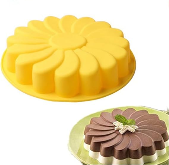 RoseFlower 3D Large Silicone Flower Shape Cake, Large Silicone Shaped Mold, Flower Shape Mousse Cake, Chocolate Dessert, Baking Pastry Molds, Jelly, Bread Mould, Non Stick Bakeware Accessory