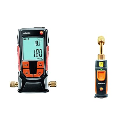 Testo 552 I Digital Vacuum Gauge I Micron Gauge with Bluetooth Support and Testo 552i App-Controlled Wireless Vacuum Probe I for HVAC Systems Bundle