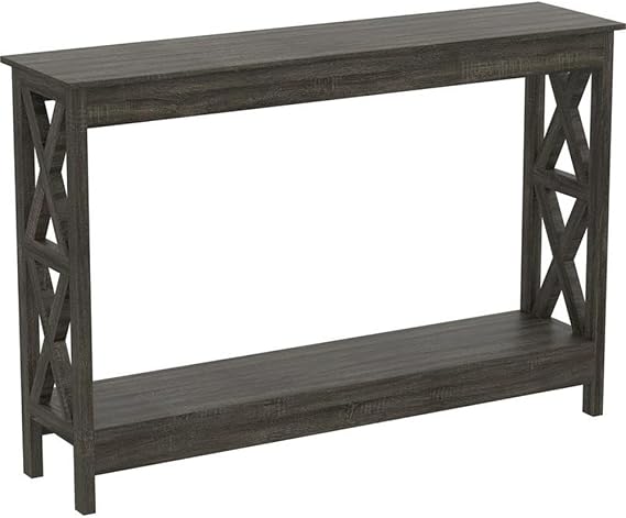 Safdie Console Sofa Table, L48xW12xH32 inches, Grey