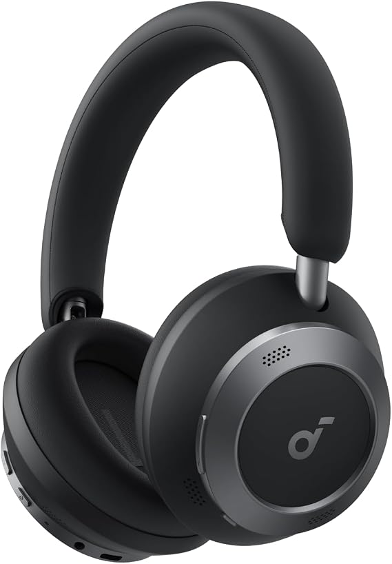 soundcore Space One Pro by Anker, Adaptive Active Noise Cancelling Headphones, Super Foldable Design, 60H Lossless Audio, Ultra-Fast Charging, Hi-Res Wireless Audio with LDAC (Jet Black)