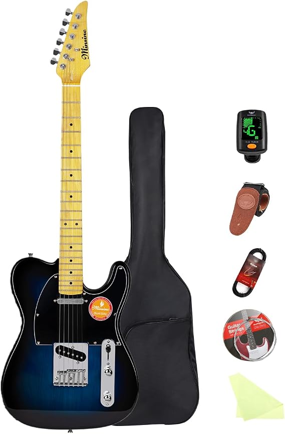 Bullfighter Electric Guitar TL Telecaster Adult Beginner Set Rock Pro Performance Electric Guitar Set TL Type SS Pickup Blue