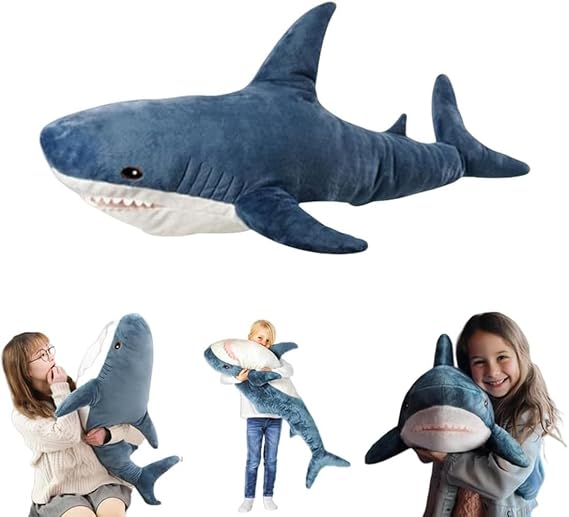 60cm PlushSharkToy Pillow, SuperSoft and CutePlushSharkToys, SharkCushion PillowShark Plush Stuffed Animal Sharks Children’s Boys and Girls Room Decoration Bedtime Gift (60 CM)