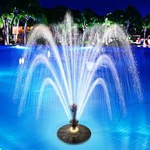 SZMP Upgraded Floating Pool Fountain, Pond Water Fountain with 2 Sprinkler Modes, 32.8ft Power Cord, for Pool, Pond, Lake, Garden, Outdoor, White Led Lights