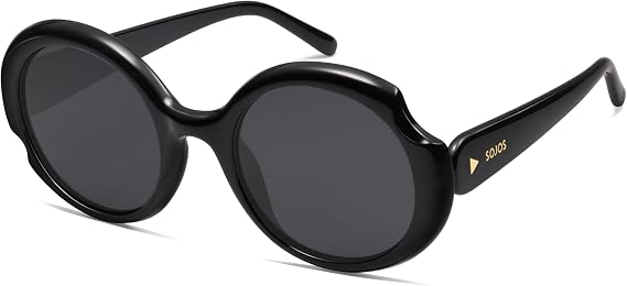 SOJOS Big Round Polarized Sunglasses Womens Mens, Large Retro Vintage Trendy Shades SJ2362