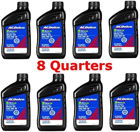 ACDelco 109236 0W-20 dexos1 Gen 2 Full Synthetic Motor Oil 1 Quart (8 pack)