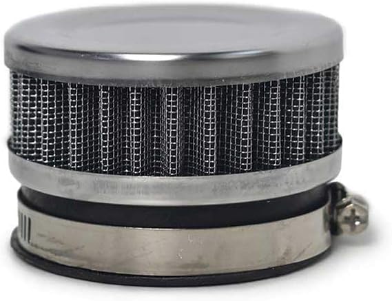 0063 42mm Round Universal Motorcycle Air Filter Intake Easy Adjusting High Airflow Black Metal Plastic