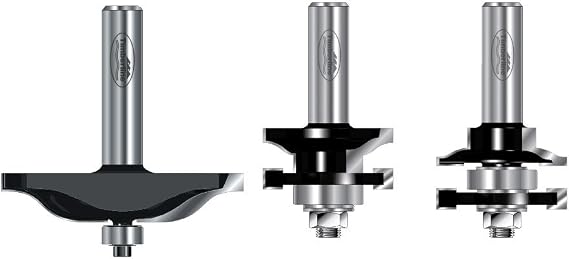 Timberline TRS-260 3Piece Ogee Style Raised Panel Door Making Router Bit Set: For 5/8" to 1" Material, 1/2 Shank, Carbide Tipped