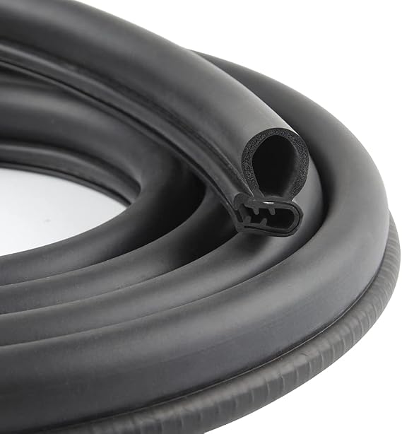 20FT Car Door Weather Strip with Top Bulb, PVC Plastic Trim with EPDM Rubber Seal, for Automotive, Boats, RVs, Trucks & Home Applications
