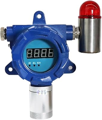 Fixed Chlorine Cl2 Gas Detector,Wall Mounted Gas Detector Monitor,0-20ppm,Chlorine Leak with Sound & Light Alarm and Real-Time Display 4-20mA,2NO2NC,24V 100mA