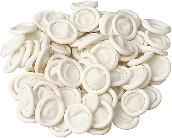 RIKWOG Finger Cot, Medium Finger Protectors Latex Anti-Static Finger Covers, Finger Tip Protect Keeping Dressing Dry and Clean Disposable Finger Gloves White(approxi 150pcs)