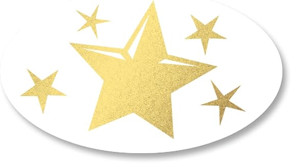 PaperDirect 5-Point Star Embossed Gold Foil/Clear Certificate Seals, 30 Count