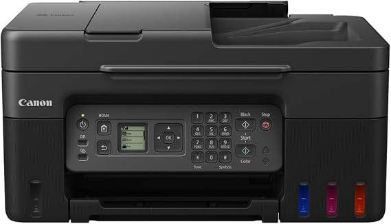 Canon PIXMA G4570 MegaTank 4in1 Multifunktionsgerät DIN A4 (Scanner Kopierer Drucker Fax ADF Farbtintenstrahldrucker USB WLAN Print App Cloud LC Display) schwarz/grau