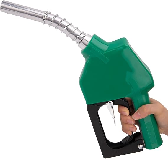 3/4" Automatic Fuel Nozzle, Car Fuel Filling Nozzle,Auto Shut-Off Fuel Nozzle, High Flow Automatic Fuel Nozzle, Suitable for Filling Diesel,Kerosene and Various Gasoline(13/16"Spout,16GPM) (Green)