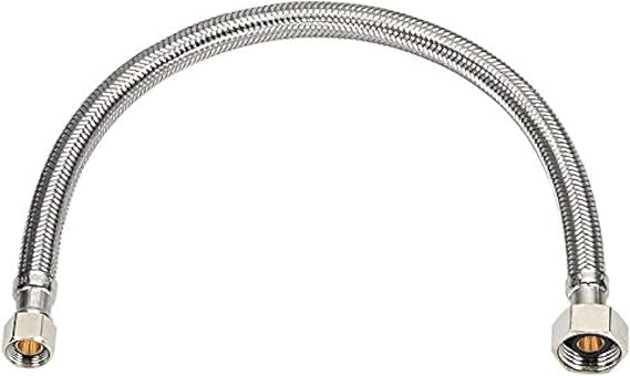 EZ-Fluid Plumbing 30" x 1/2" Fip x 3/8" Comp S.S Braided Flexible Water Hoses Connectors,Faucet Supply Line,Faucet Water Supply Hose Connector Lines For Bathroom,Kitchen,Outdoor Sink Faucets(1)
