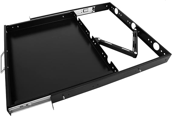 1U Rack Mount Sliding Keyboard Tray Cantilever for Server Data Network Rack