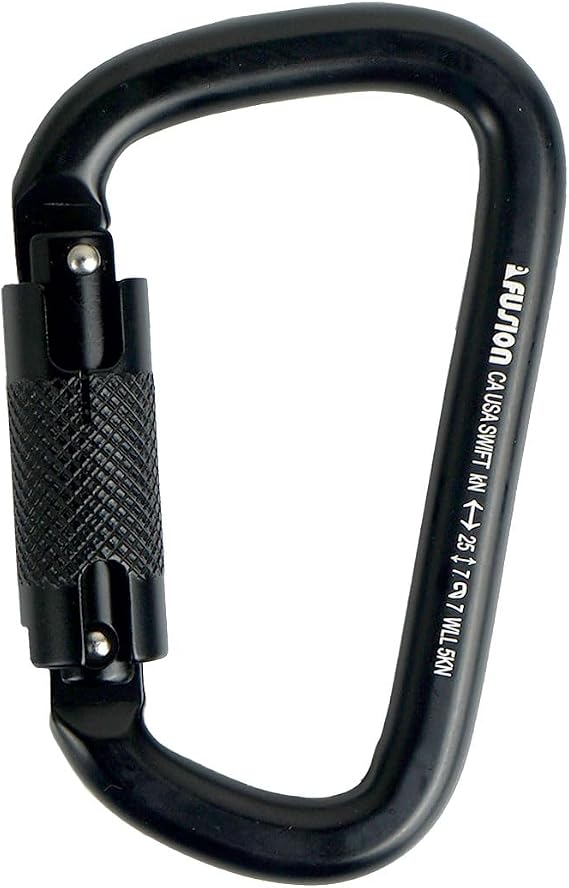 Fusion Climb Swift Lock Auto Locking Aluminum Carabiner - Lightweight and Strong for High-Altitude Workers, Hammocks, Camping Accessories,Hiking,Keychains,Outdoors and Gym,Dog Leash,Harness and Key Ri