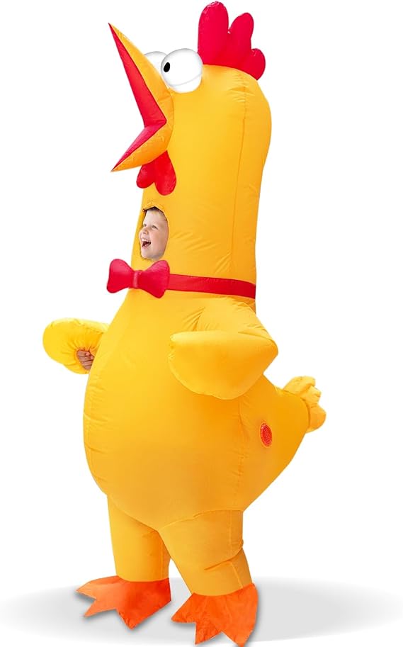 Camlinbo Halloween Inflatable Screaming Chicken Costume for Kids | Full Body Blow Up Costume Kids, Funny Halloween Inflatable for Boys Girls Dress-Up Themed Cosplay Parties