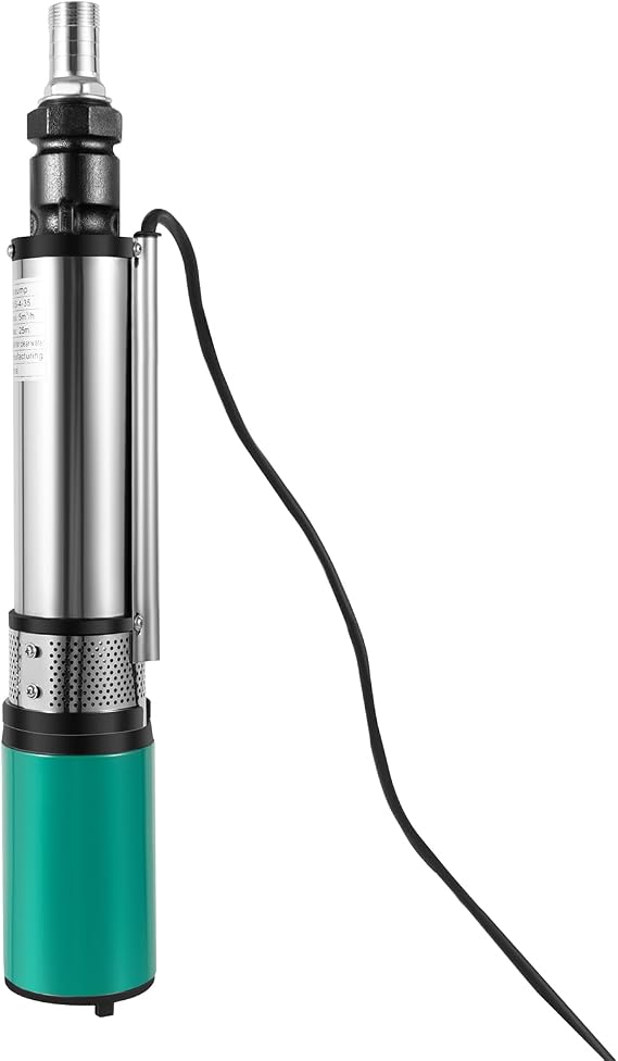 Deep Well Submersible Pump, 24V 320W Electric Solar Powered Water Pump, 82ft Lift, Pure Copper Motor 4500RPM, Agricultural Garden Home