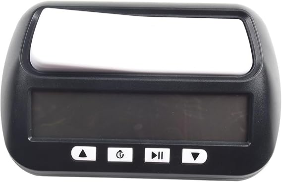 Digital Chess Clock Tournament Timer with Dual Side Adjustable Countdown or Count-Up Modes, Alarm On or Off Option, Memory Function for Last Settings(Black)