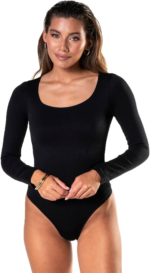 HeyShape - Long Sleeve Shapewear Bodysuits for Women Scoop Neck Body suits Tummy Control Shapewear Tank Tops