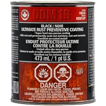 Dominion Sure Seal - DOM16 Ultimate Rust Preventative Coating Black - Paintable & Flexible, Top Tier Strength, Waterproof Rust Inhibitor - Ideal for Car Chassis Parts - 437 mL (16 oz)