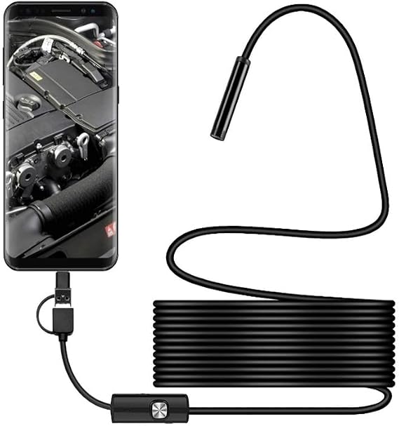 Borescope Endoscope Camera with Light Snake Cameras Inspection Cameras with Adjustable LED Light