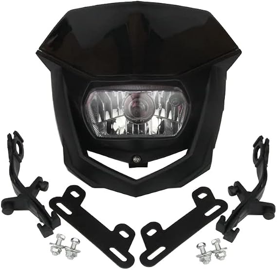Baceyong 1pc Headlight Head Lamp Light Fairing Mask Day Running Light Turn Signal Lights, Compatible with Yamaha YZ XT WR TTR 125 230 250 450, Black