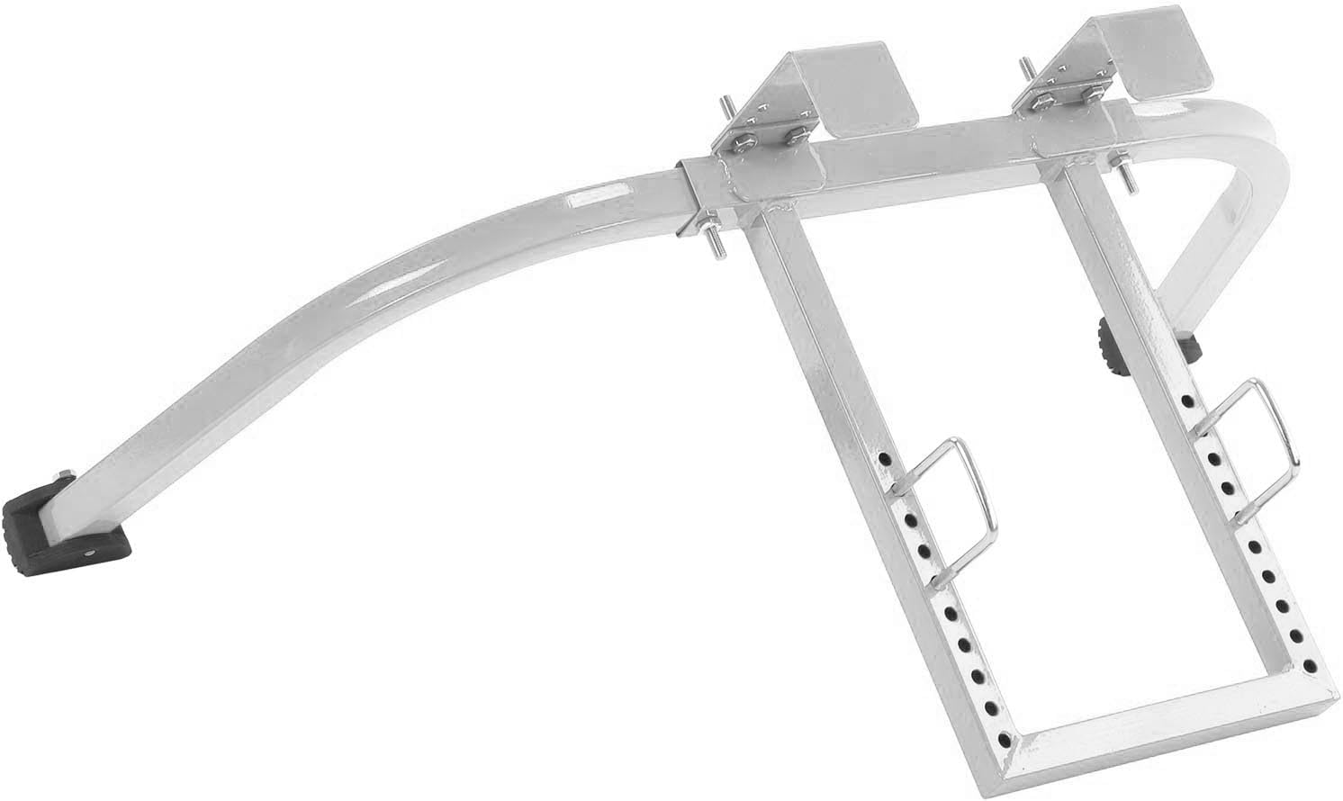 Ladder Stabilizer, Adjustable Heavy Duty Wing Span Wall Roof Ladder Standoff with Rubber Seat & 4 Installation Holes, Extended Ladder Stabilizer Accessory for Roof Gutter Silver