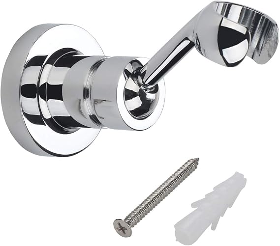 Shower Head Holder - Shower Holder Bracket Copper Wall Mount for Handheld Showerhead and Standard Shower Hose - Chrome Plated 360 Degrees Adjustable