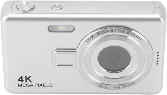 Acogedor Digital Camera for Photoblog, 1080P 50MP Compact Camera for Video, 16x Zoom, Point and Shoot Digital Camera for YouTube SILVER