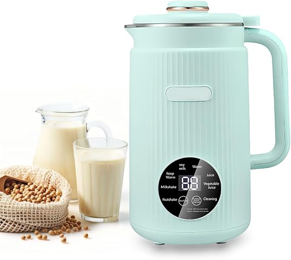 Nut Milk Machine, Automatic Plant Milk Maker for Homemade Almond, Oat, Soy, with 8H Keep Warm Function, Vegan & Dairy-Free (Green)