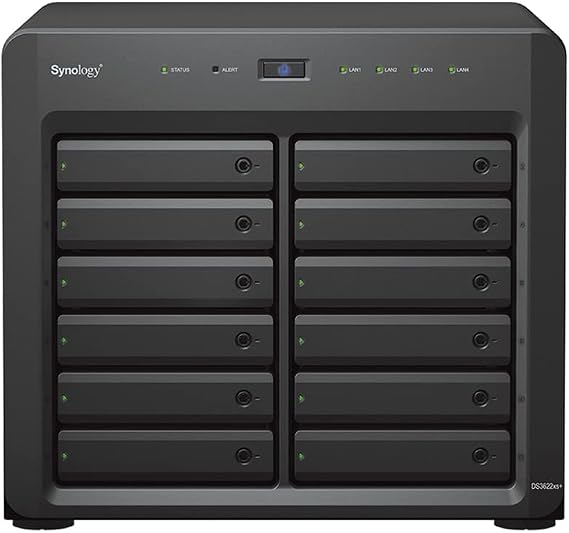 Synology DiskStation DS3622xs+ NAS Server with Xeon 2.2GHz CPU, 48GB Memory, 96TB HDD Storage, 2 x 10GbE LAN Ports, DSM Operating System