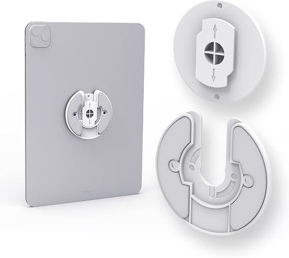 Evrensel Tablet Duvara Montaj Ayarlanabilir 90 Derece Dönebilen ipad Montaj e-Okuyucu/Kindle Kablo Kutusu/Akıllı Hoparlör/WiFi Yönlendirici ve Daha Fazlası ile Uyumlu (2 Paket) (Beyaz)