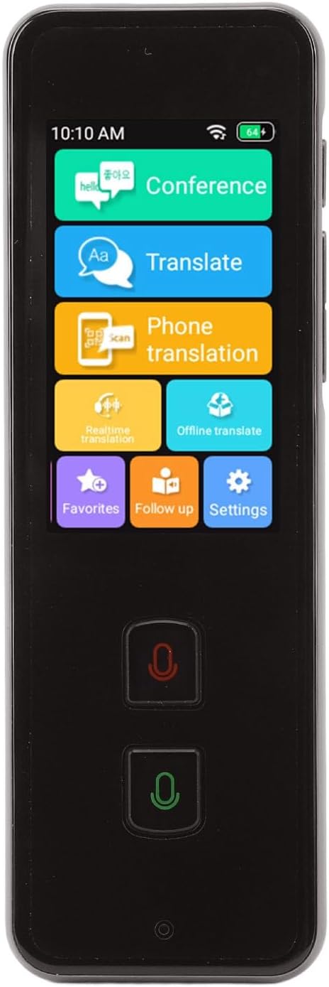 Ai Translator, Voice Translator 2.45in Touch Screen 138 Online 15 Offline Languages Language Translation Device with 1GB 8GB Memory Photo Sound Two Way Real Time for Travel